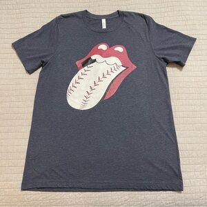 Canvas Rolling Stones Baseball T-Shirt Size Large